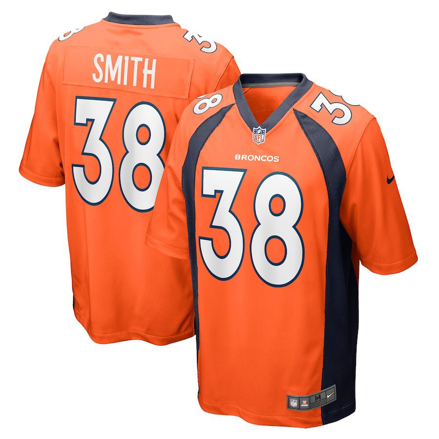 Men Denver Broncos #38 Saivion Smith Nike Orange Game NFL Jersey